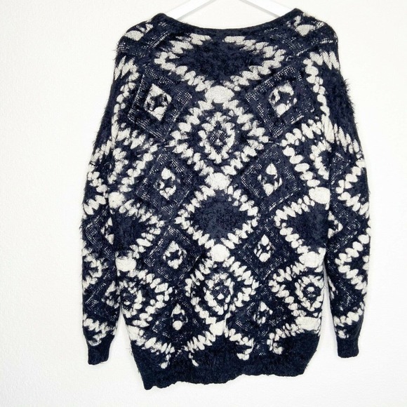 Gianni Bini Fuzzy Geographic Knit Sweater - Picture 5 of 7